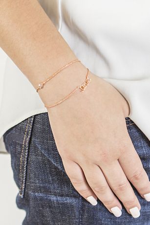 bridesmaid bracelet rose gold personalized